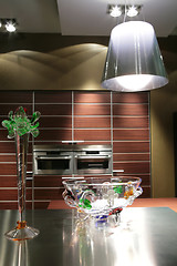 Image showing glass vase on the modern kitchen