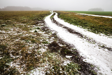 Image showing winter road with ruts