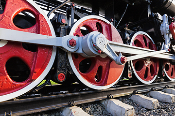 Image showing details of an old steam locomotive