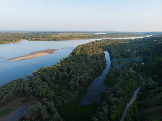 Image showing Aerial view of big siberian Ob river