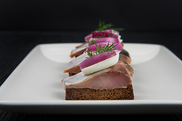 Image showing Sliced salted herring