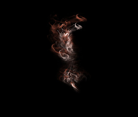 Image showing Color flame, black background and smoke, fire and incense with mockup space and art. Creative abstract, light and mist with special effect, burning and dark in a studio, glow and texture with spark