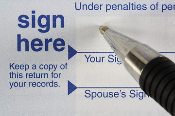 Image showing Sign Here
