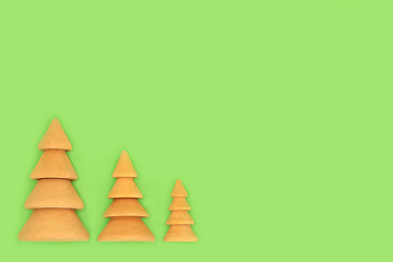 Image showing Christmas Tree Minimal Eco Design on Green 