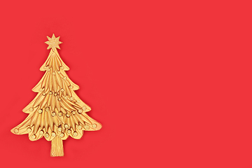 Image showing Gold Christmas Tree Minimal Background Design