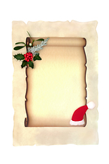 Image showing  Letter to Santa Christmas Parchment Paper Scroll and Flora