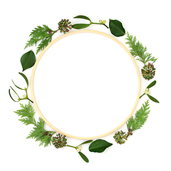 Image showing Christmas Abstract Winter Greenery Wreath