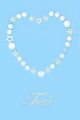 Image showing Faith at Christmas with Heart Shaped Wreath