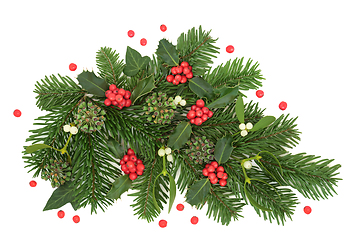 Image showing Christmas Winter Greenery Traditional Decoration 