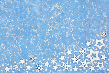 Image showing Christmas Snowflake and Star Abstract Fantasy Background