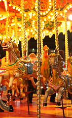 Image showing carousel at night