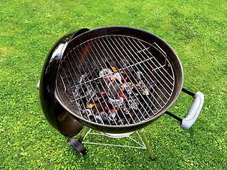 Image showing open charcoal grill