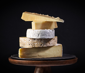 Image showing stack of various cheese