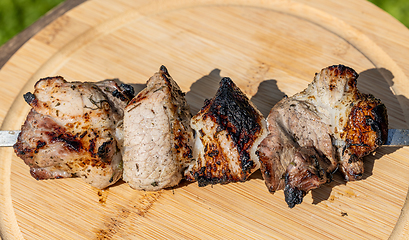 Image showing grilled marinated pork meat skewer