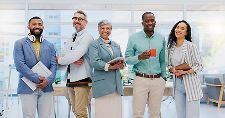 Image showing Team, workforce and business people face with corporate diversity and smile in office. Success, staff and management portrait with professional group happy from company growth and collaboration