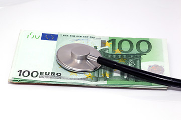 Image showing stethoscope and euro