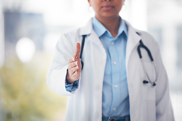 Image showing Hospital person, doctor and hand shake gesture for healthcare welcome, partnership or wellness support. Clinic agreement, cardiology and medical expert, surgeon or nurse handshake for health services