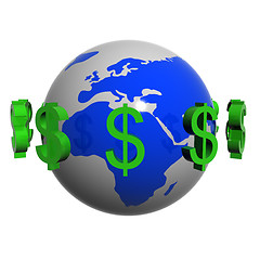 Image showing Dollars near the earth