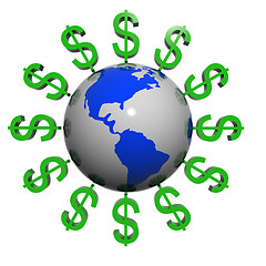 Image showing Dollars near the earth