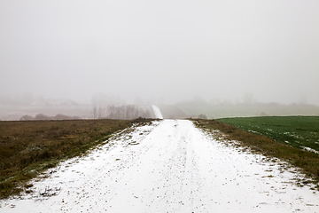 Image showing winter road with ruts