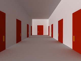 Image showing Red hallway