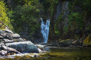 Image showing Kishte Waterfall at Lake Teletskoye