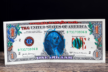 Image showing painted one American dollar