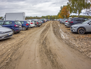 Image showing muddy car park
