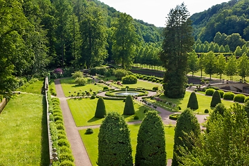 Image showing Garden with fountains in Weesenstein, Germany