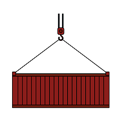 Image showing Crane Hook Lifting Container