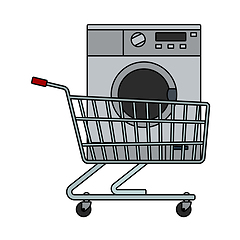 Image showing Shopping Cart With Washing Machine Icon