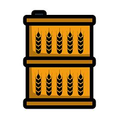 Image showing Barrel With Wheat Symbols Icon