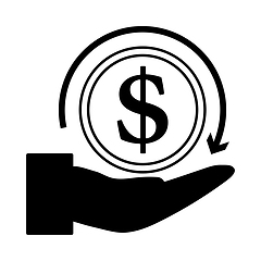 Image showing Cash Back Coin To Hand Icon