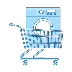 Image showing Shopping Cart With Washing Machine Icon