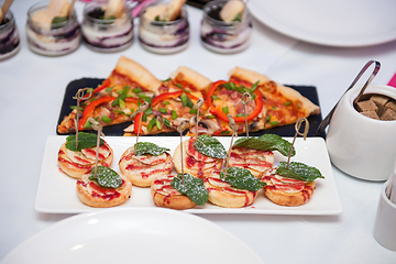 Image showing Catering food table set