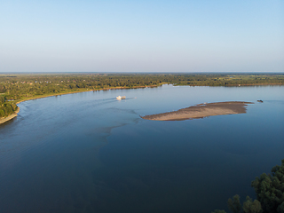 Image showing Aerial view of big siberian Ob river