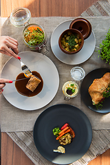 Image showing Top view of business lunch