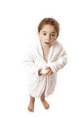 Image showing Little girl ready for shower or bath