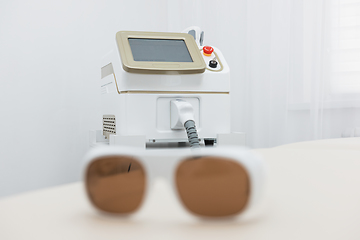 Image showing Protective glasses on laser epilation equipment