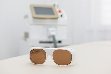 Image showing Protective glasses on laser epilation equipment