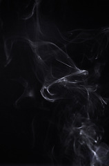 Image showing Smoke, dark background and steam, fog or gas on mockup space wallpaper. Cloud, smog and magic effect on black backdrop of mist with abstract texture, pollution pattern and incense vapor moving in air