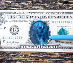 Image showing painted one American dollar