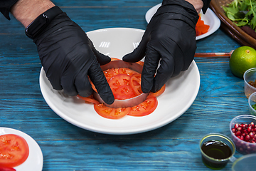 Image showing Escabeche fish dish with caviar