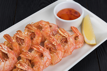 Image showing Fried tasty shrimps