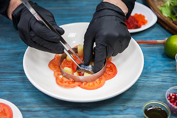 Image showing Escabeche fish dish with caviar