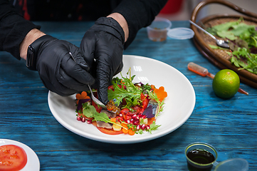 Image showing Escabeche fish dish with caviar