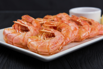 Image showing Fried tasty shrimps