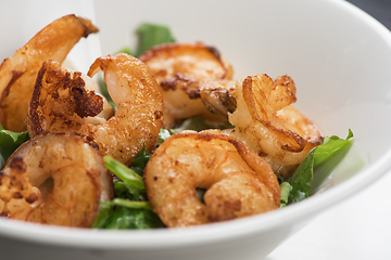 Image showing Fried tasty shrimps