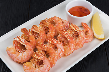 Image showing Fried tasty shrimps