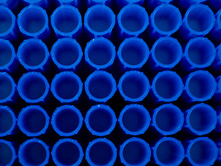 Image showing Blue laboratory pipette plastic tips